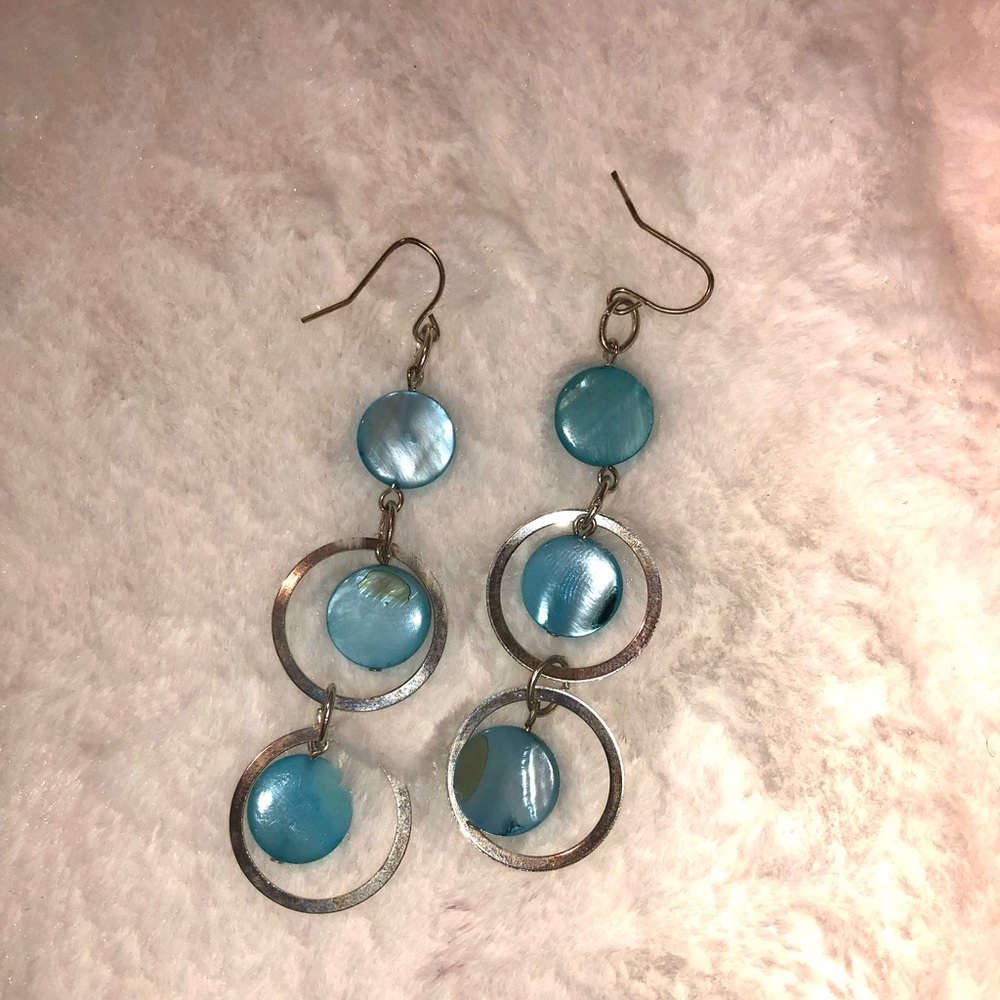 Turquoise and silver BOHO earrings